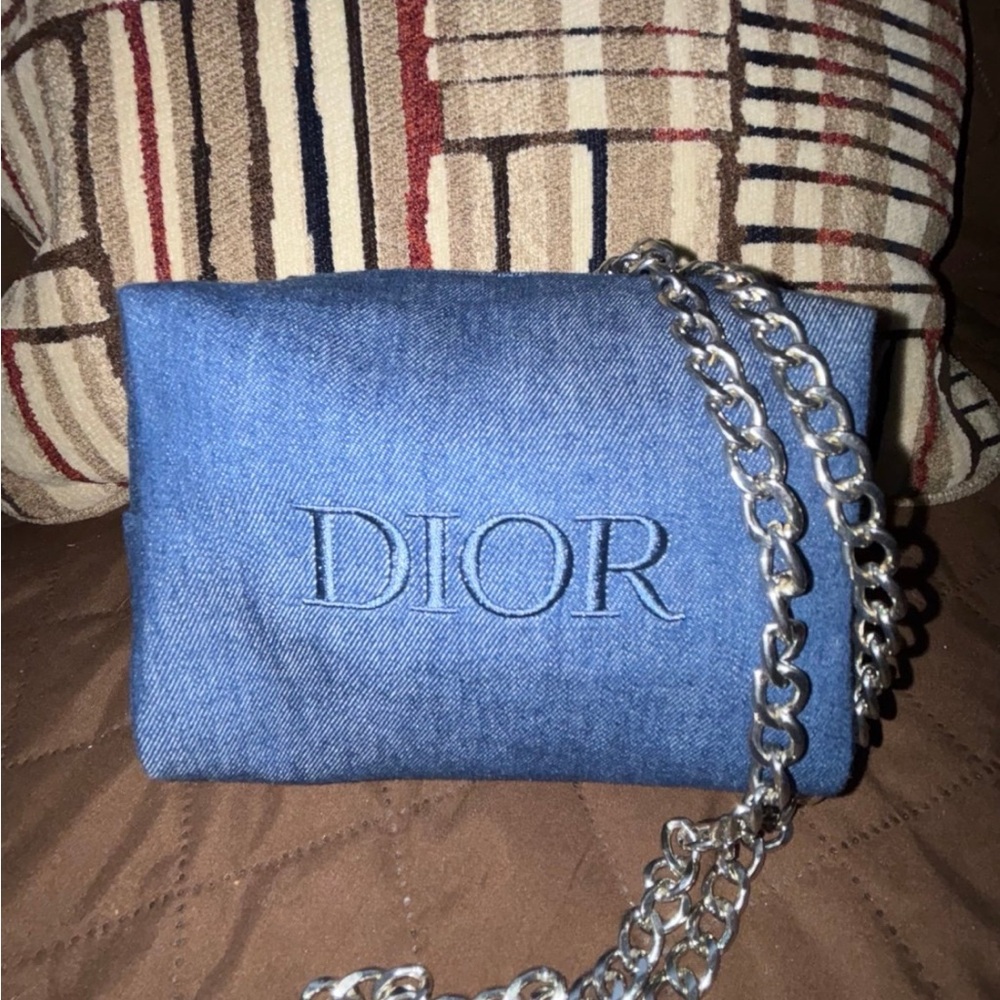 Dior Blue Denim Chain Bag